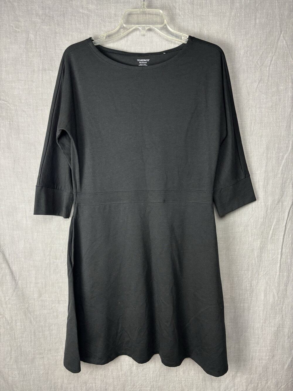 Toad&Co Black 3/4 Sleeve Fit and Flare Mizdress medium